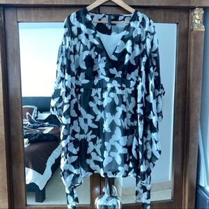 Cover up Beach bat sleeves Black knots L Yola beachwear